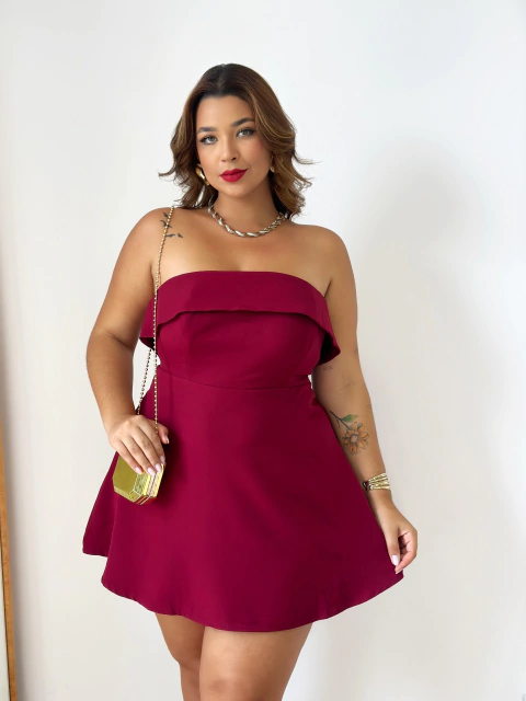 Vestido Sem Alça Cherry Luana