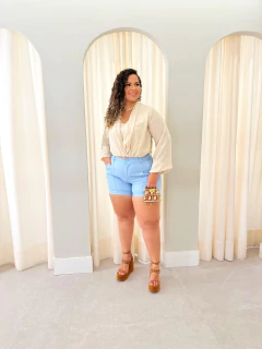 Short Alfaiataria Azul Carina