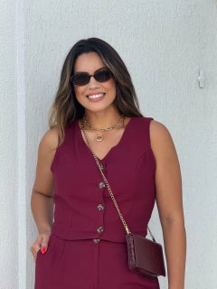 Conjunto Calça Colete Wine Olívia - loja online