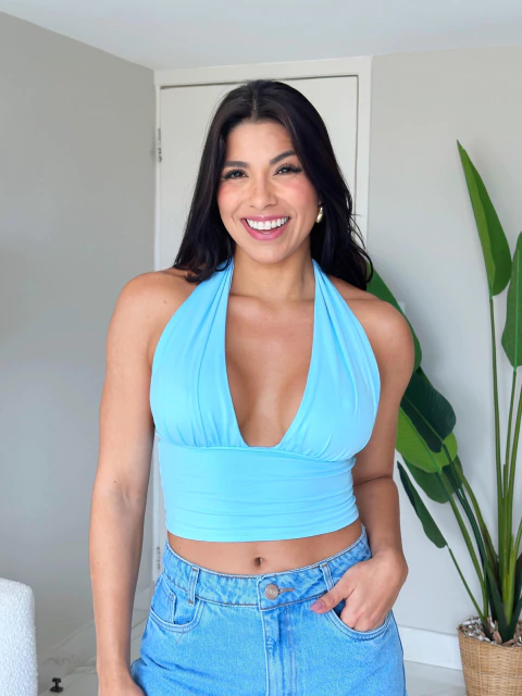 Cropped Azul Melissa - comprar online