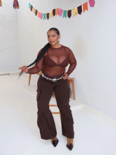 Calça Cargo Marrom Jessi - loja online