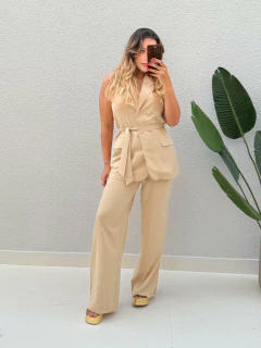 Conjunto Colete Calça Nude Amara - Donna Fashionista - AmoDF