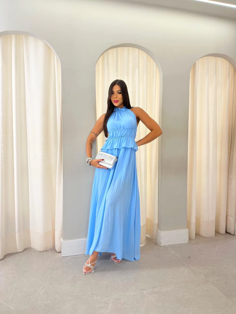 Vestido Longo Azul Isabela - comprar online