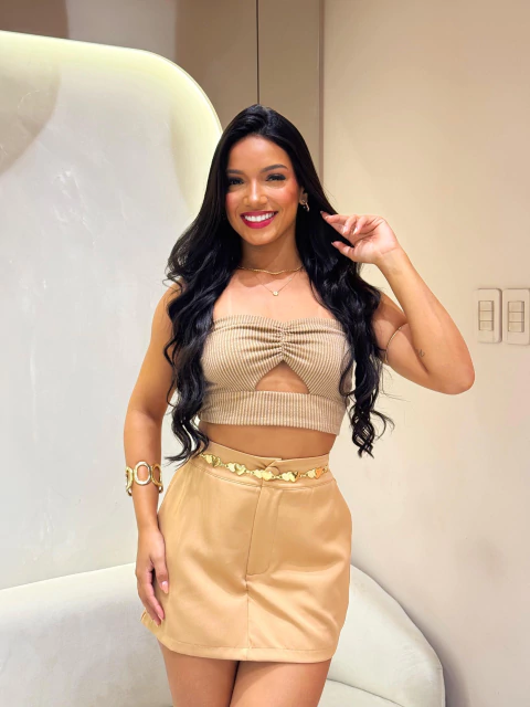 Cropped Canelado Elen - comprar online