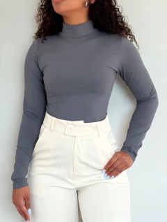 Body Manga Longa Cinza Mirela - Donna Fashionista - AmoDF