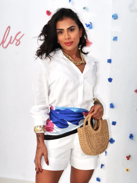 Conjunto Blusa Short Branco Olívia - comprar online