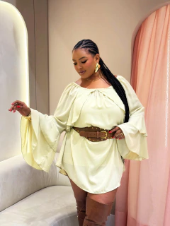 Vestido Babado Verde Ester na internet