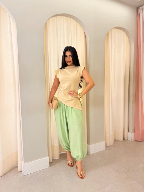 Calça Aladim Verde Aurora - comprar online