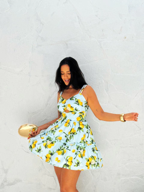 Vestido Estampa Azul Carla - comprar online