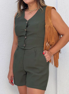 Conjunto Short Colete Verde Isadora - Donna Fashionista - AmoDF