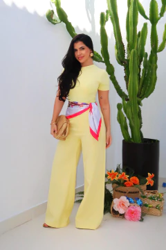 Calça Pantalona Amarela Olívia - Donna Fashionista - AmoDF