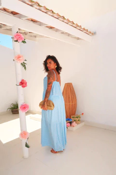 Vestido Poá Azul Alice - Donna Fashionista - AmoDF