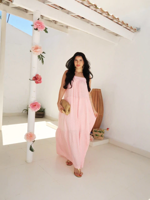 Vestido Poá Rosa Alice - comprar online