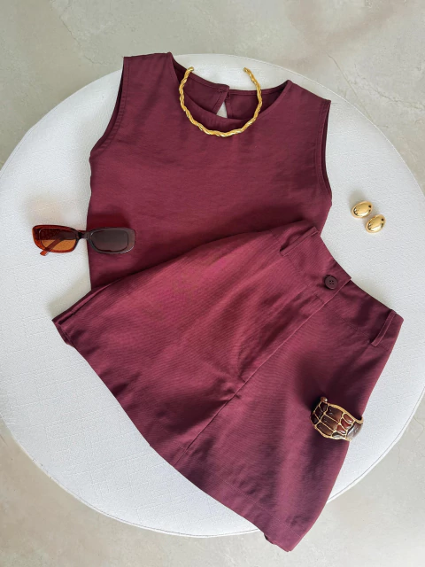 Conjunto Blusa Shortsaia Marrom Olívia - comprar online