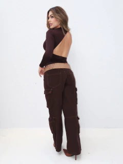 Calça Cargo Marrom Jessi na internet