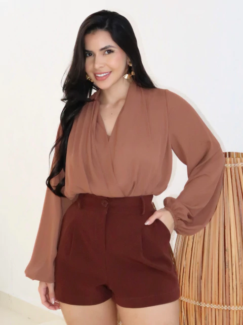 Short Alfaiataria Marrom Catarina - comprar online