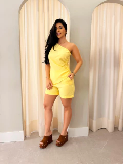 Conjunto Blusa Short Amarelo Elisa - Donna Fashionista - AmoDF