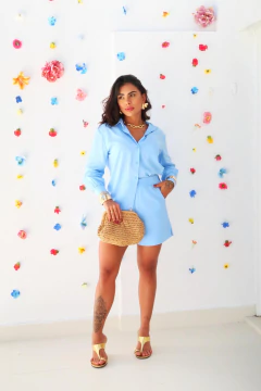 Conjunto Blusa Short Azul Olívia - comprar online