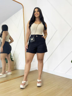 Short Alfaiataria Preto Alice