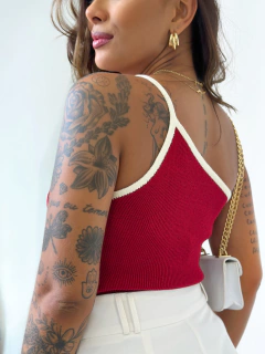 Blusa Ombro Só Vermelho/Nude Lud na internet