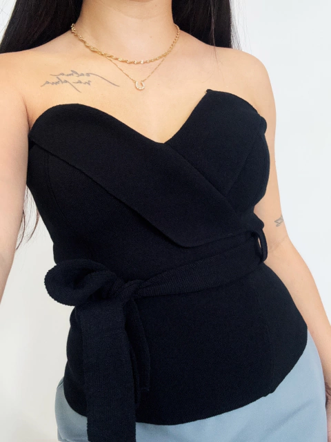 Blusa Sem Alça Preto Liz