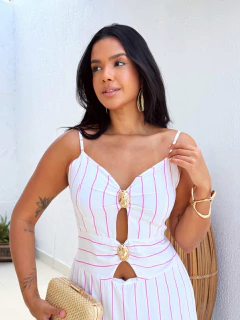 Vestido Aplicação Rosa Livia - Donna Fashionista - AmoDF