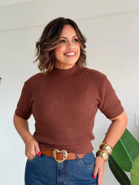 Blusa Tricô Marrom Laura - comprar online