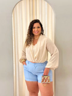 Short Alfaiataria Azul Carina na internet