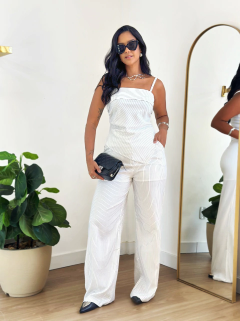 Conjunto Blusa Calça Branco Ivy