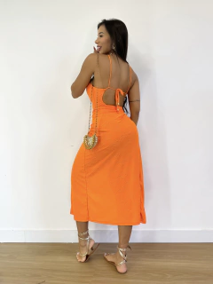 Conjunto Body Saia Midi Laranja Camila - Donna Fashionista - AmoDF