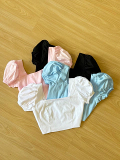 Cropped Balonê Preto Sofie - comprar online