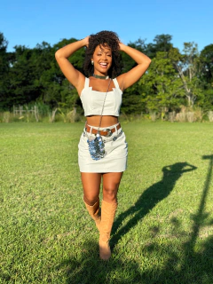 Saia Couro Eco Branco Jaque - loja online