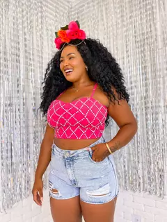 Cropped Brilhante Meia Taça Yara Lavanda - comprar online