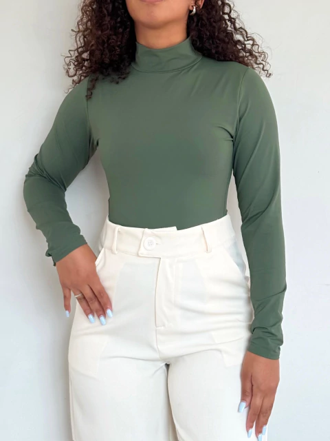 Body Manga Longa Verde Mirela - comprar online