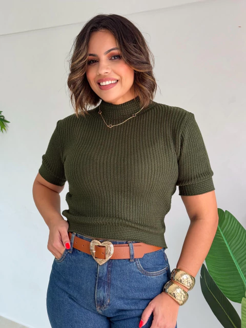 Blusa Tricô Verde Laura - comprar online