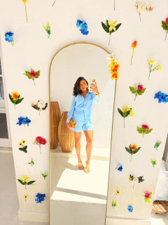 Conjunto Blusa Short Azul Olívia - loja online