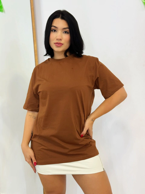 T-Shirt Oversize Marrom Bianca