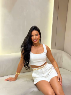 Conjunto Cropped Short Off White Débora - Donna Fashionista - AmoDF