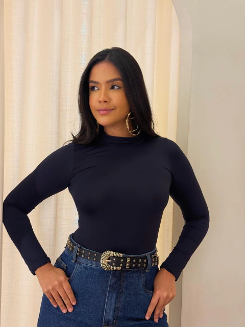 Body Gola Alta Preto Mila - comprar online