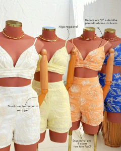 Conjunto Cropped Short Azul Pipa na internet