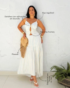 Vestido Aplicação Azul Livia