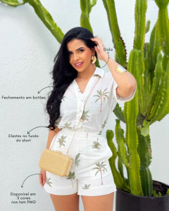 Conjunto Camisa Short Branco Malibu - loja online