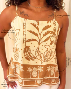 Blusa Estampada Nude Lorena - Donna Fashionista - AmoDF