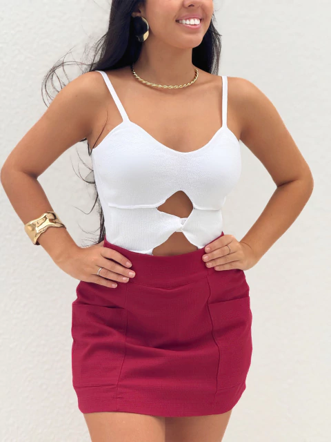 Shortsaia Linho Wine Maju - comprar online