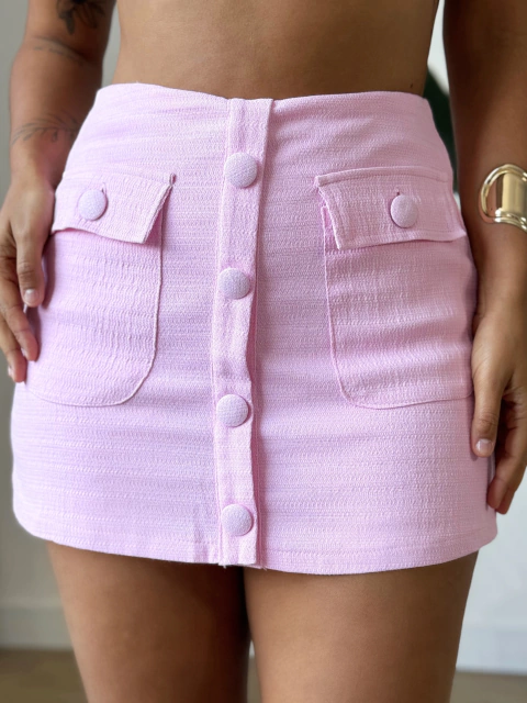 Shortsaia Bolsos Frontais Rosa Ari