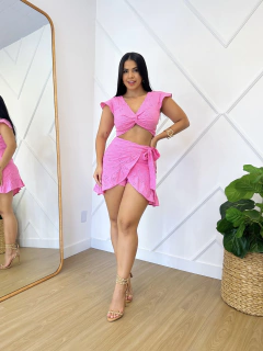 Cropped Caça Bordada Rosa Isabel - comprar online