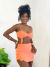 Conjunto Cropped Saia Laranja Pétala