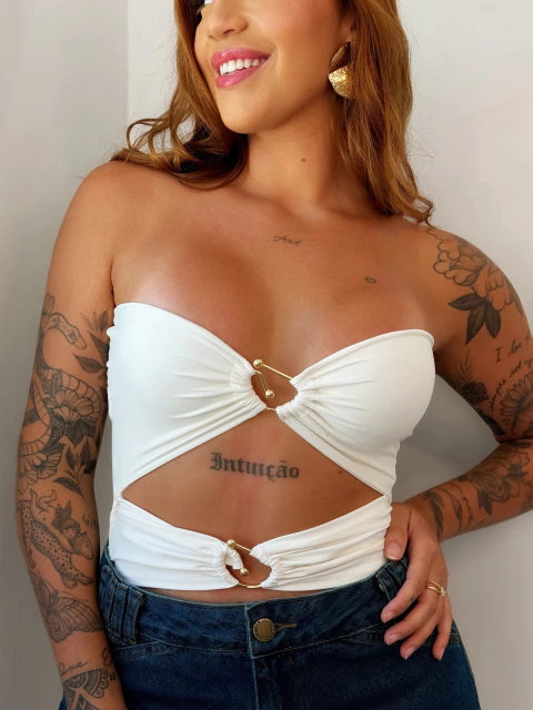 Body Sem Alça Off White Mai - comprar online