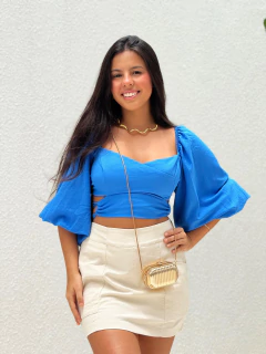 Cropped Transpasse Azul Zoe