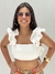 Cropped Alça Babado Off White Tica - comprar online